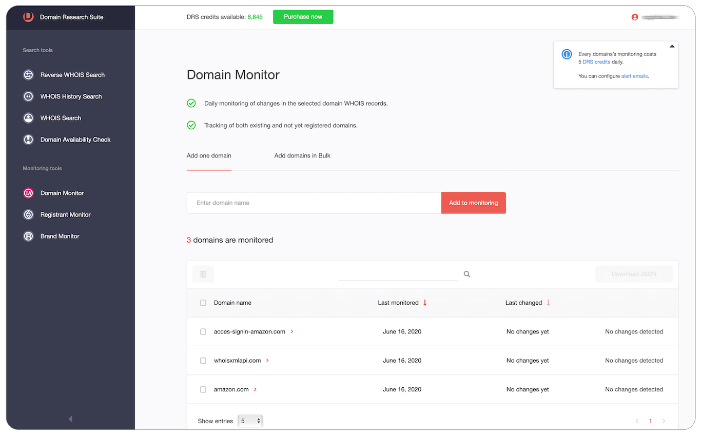 Domain monitor Web tool tutorial Domain monitor Web tool tutorial