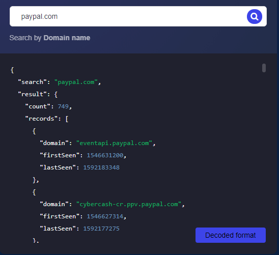 Subdomains Lookup API