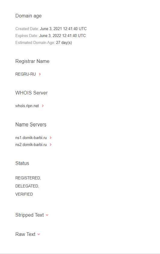 WHOIS record