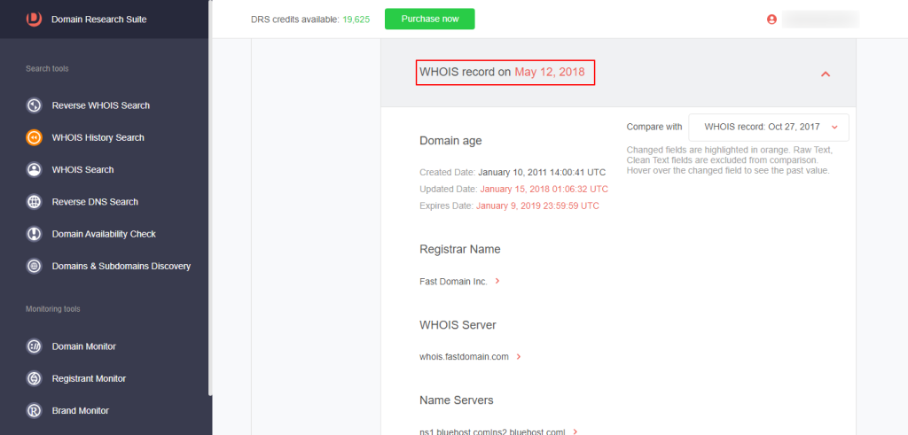 Redacted for privacy whois