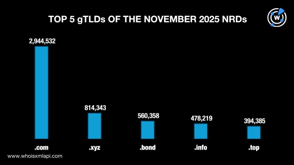 Top 5 gTLDs of the November 2025 NRDs